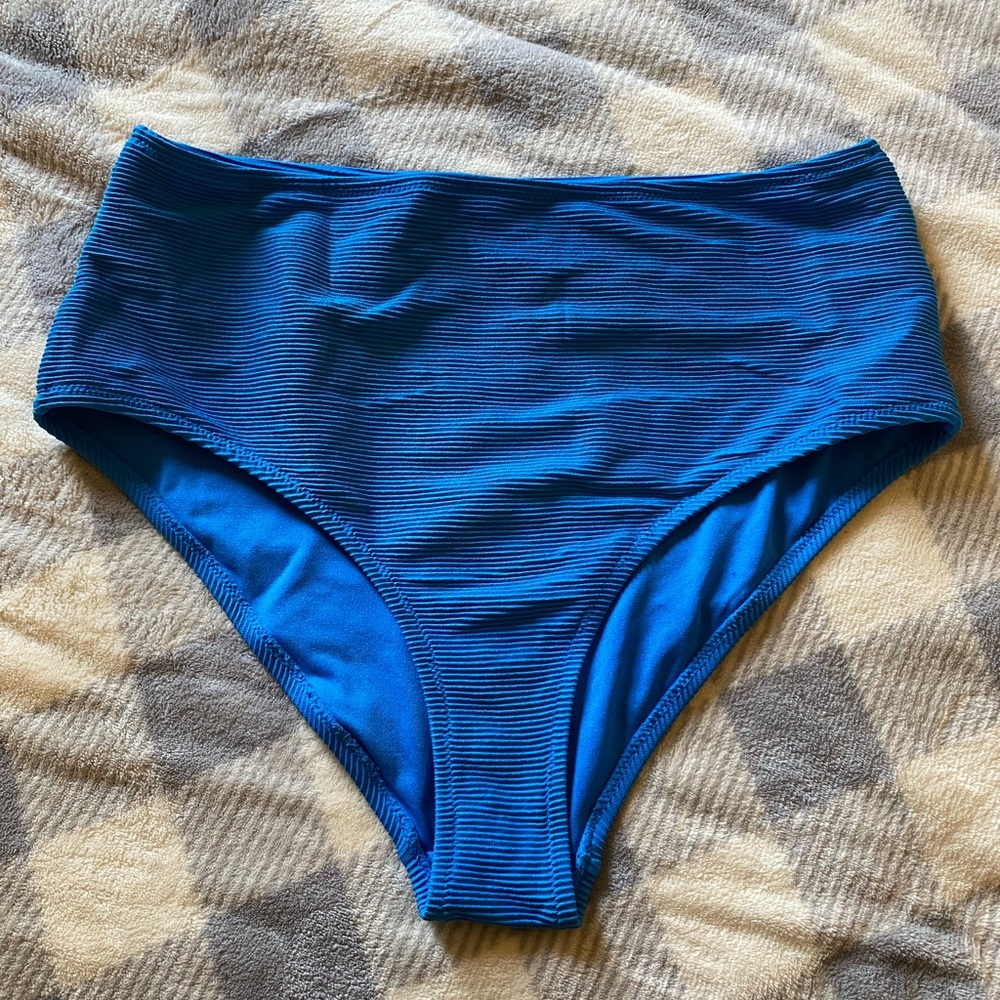 Blue high waisted Old Navy bikini bottom
